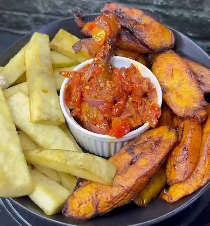 Yam Andplantain and pepper beef s image - Mobi Foods