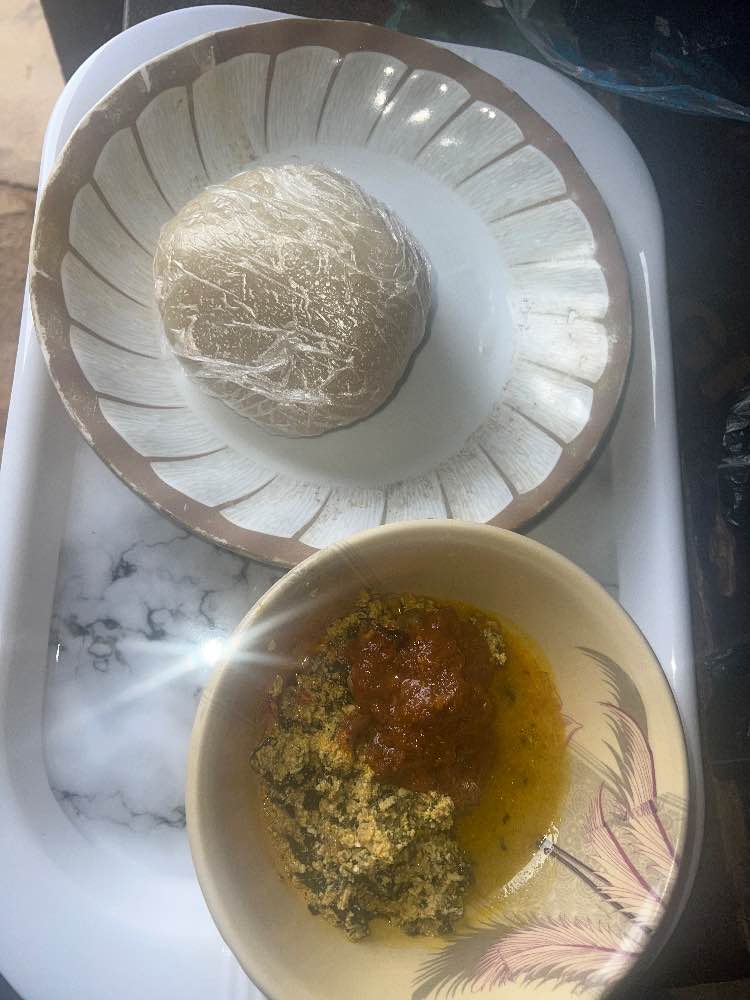 Eba and egusi soup image - Mobi Foods