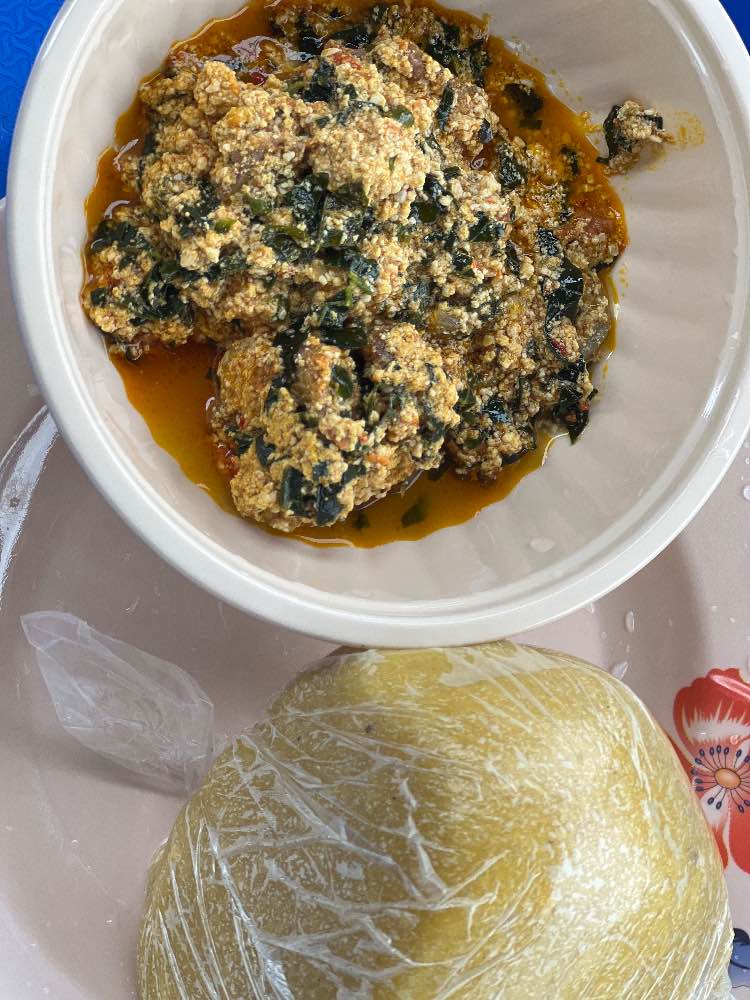 Eba and Egusi Soup with meats image - Mobi-market