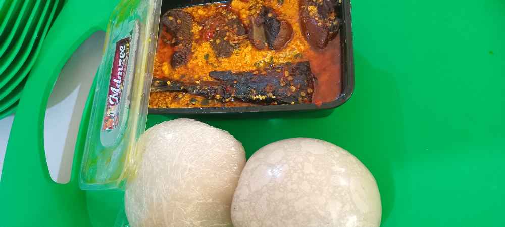 2 Fufu egusi soup, 4 beef and 1 fish image - Mobi Foods