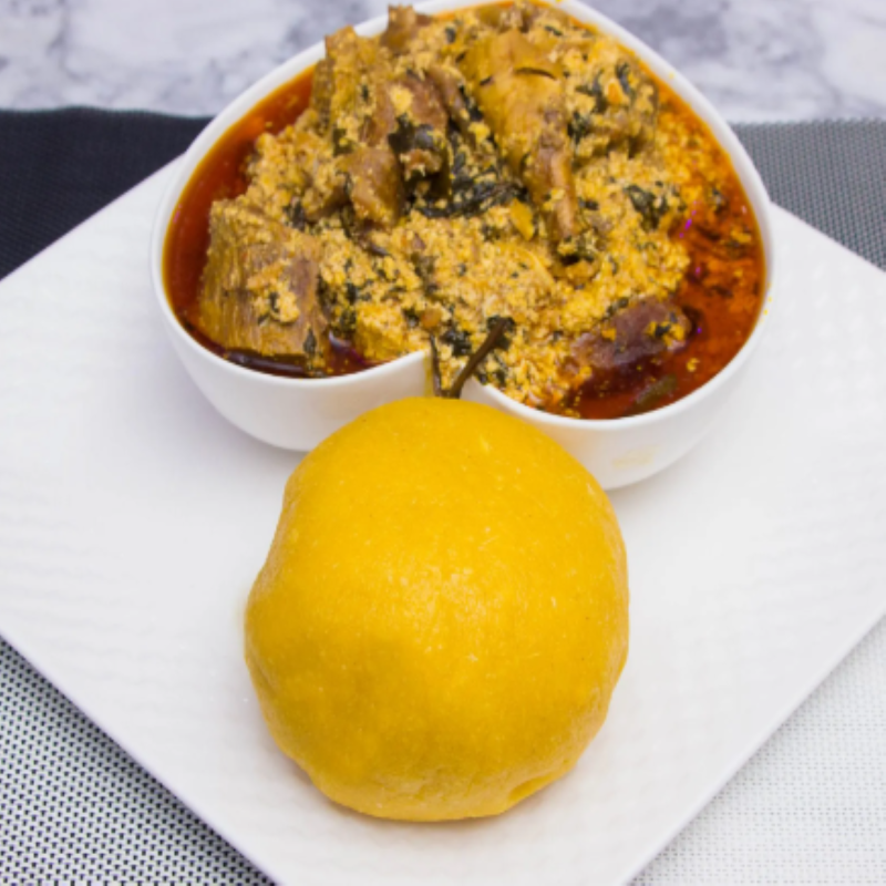 Eba and Egusi soup image - Mobi Foods